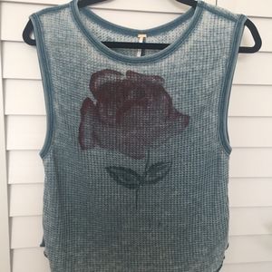 Free People waffle rose tank